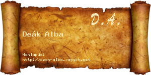 Deák Alba névjegykártya